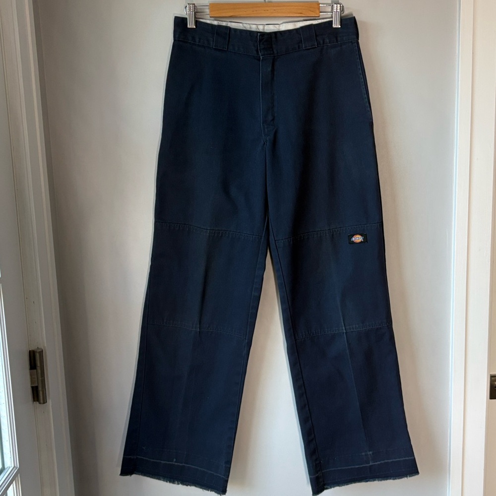 Dickies Men's Loose Fit Double Knee Dark Navy  Released Hem Work Pants